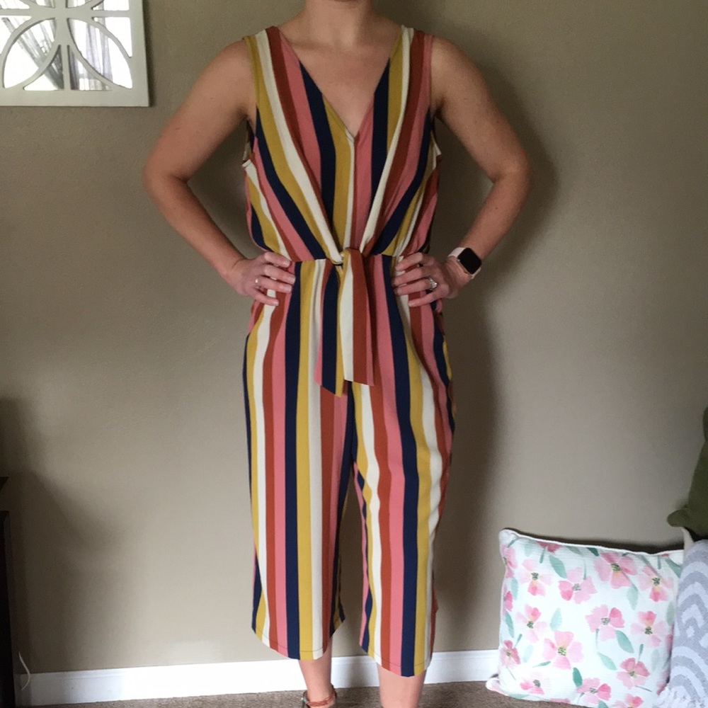 Lily Rose striped romper size large